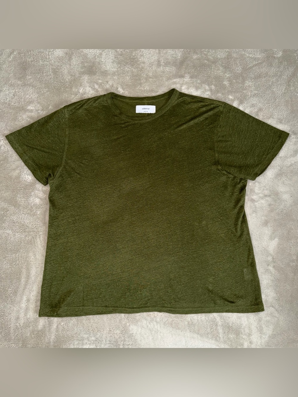 Sold Out NYC The Linen Perfect Tee Short Sleeve In Olive Green Women’s Medium